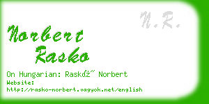 norbert rasko business card